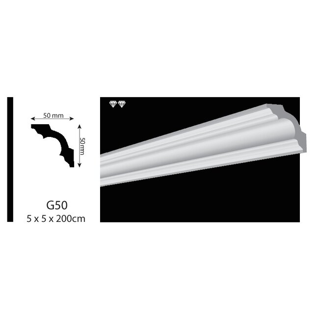 Vidella VG50 (50 x 50 mm), lengte 2 m