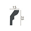 Grand Decor Kroonlijst P892 (25 x 15 mm), polyurethaan, lengte 2 m