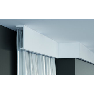 Grand Decor Gordijnlijst P890 (110 x 40 mm), polyurethaan, lengte 2 m Grand Decor Gordijnlijst P890 (110 x 40 mm), polyurethaan, lengte 2 m