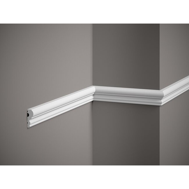 Lijst & Ornament Plint MD325 (41 x 15 mm), HDPS, lengte 2 m