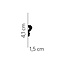 Lijst & Ornament Plint MD325 (41 x 15 mm), HDPS, lengte 2 m