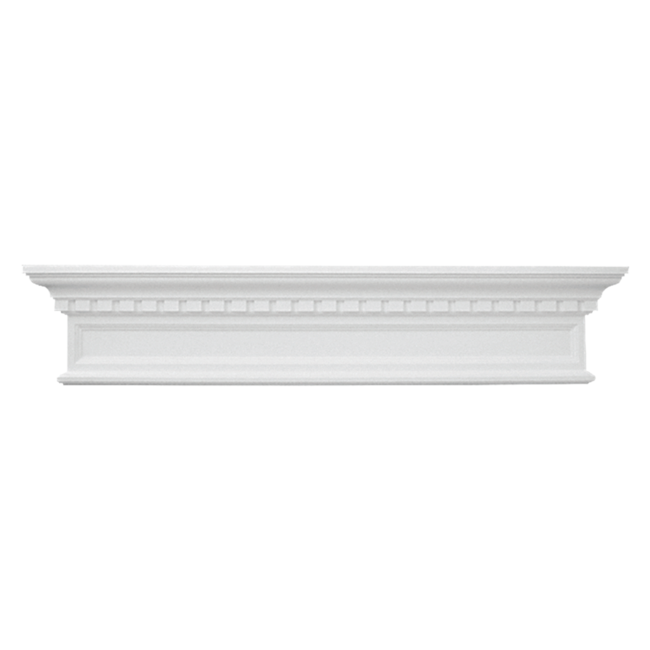Grand Decor Fronton, gevelornament, kozijn, deuromlijsting D419 (123,5 Ñ… 25 x 9 cm), polyurethaan