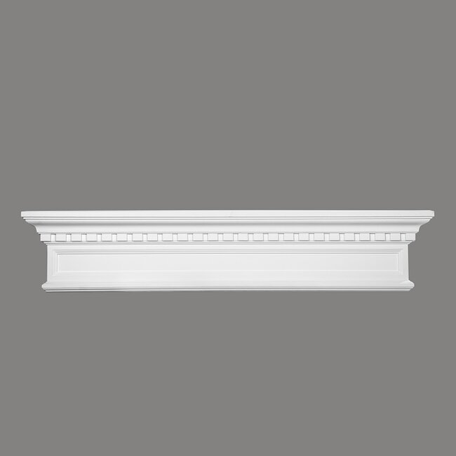 Grand Decor Fronton, gevelornament, kozijn, deuromlijsting D419 (123,5 Ñ… 25 x 9 cm), polyurethaan