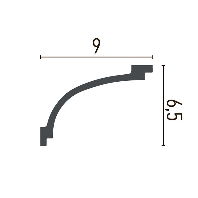 Grand Decor Kroonlijst P893 (90 x 65 mm), polyurethaan, lengte 2 m
