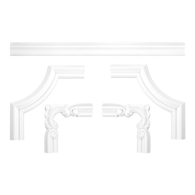 Grand Decor CR824B hoekbochten (230 x 230 mm), polyurethaan, set (4 hoeken