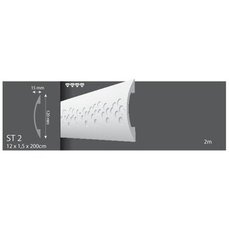 Vidella Wandlijst ST2 (120 x 15 mm), lengte 2 m
