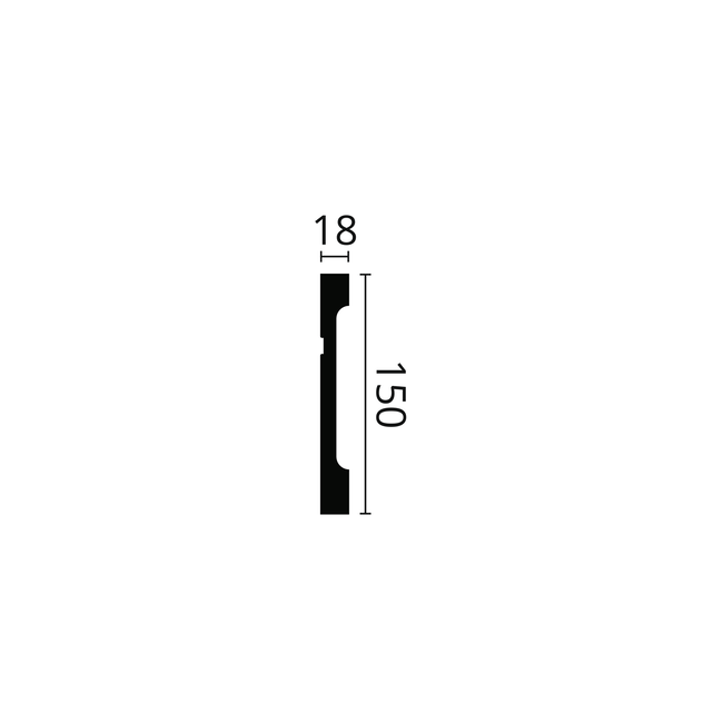 NMC Wallstyl FD15 (150 x 15 mm), lengte 2 m