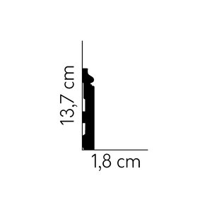 Lijst & Ornament Plint MD360 (137 x 18 mm), lengte 2 m