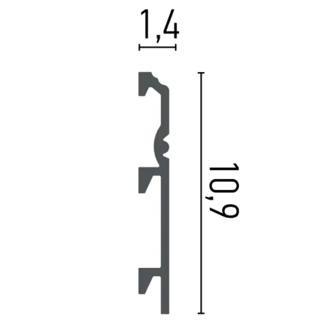 Grand Decor Plint HCR512 (109 x 14 mm), lengte 2 m