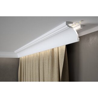 Lijst & Ornament MD161 (92 x 83 mm), lengte 2 m, HDPS - LED sierlijst voor indirecte verlichting