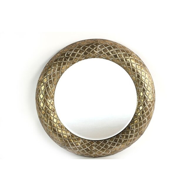 Lijst & Ornament Grote Spiegel brons Diameter 77 cm