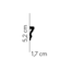 Lijst & Ornament Plint MD314 (52 x 17 mm), HDPS, lengte 2 m