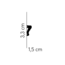 Lijst & Ornament Plint MD318 (33 x 15 mm), HDPS, lengte 2 m