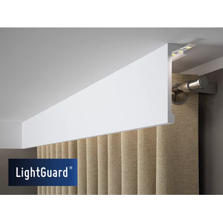 Lijst & Ornament Gordijnkoof LED QL036 (148 x 45 mm), lengte 2 m