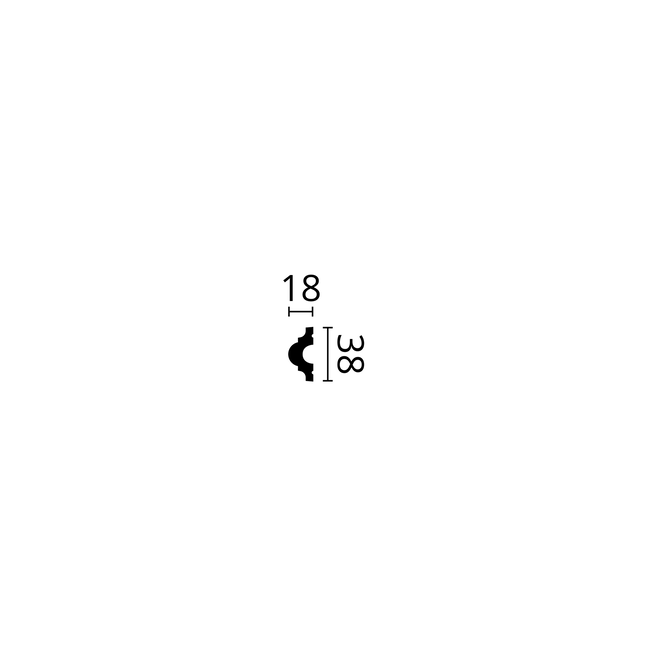 NMC Wallstyl WL1 (40 x 20 mm), lengte 2 m