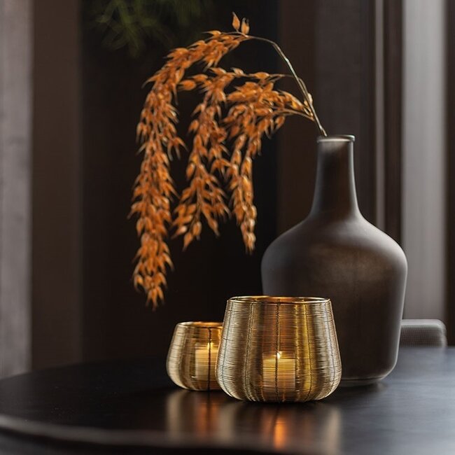 Countryfield Theelicht ro Altona S messing-L13B13H10,5CM