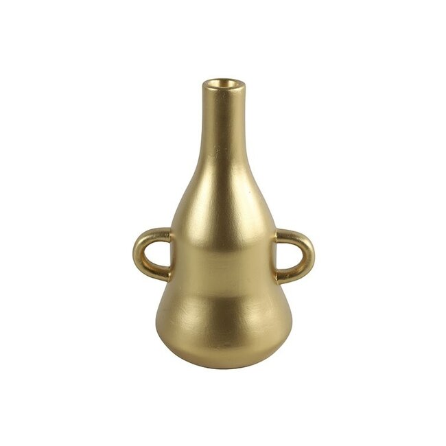 Countryfield  Kandelaar fles m/2xoor Piper gold-L12B15,5H23CM