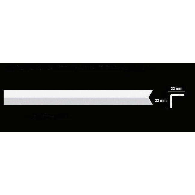 Homestar Kunststof hoekprofiel / hoeklijst / hoekbeschermer CP20 (22 x 22 mm), lengte 2 m