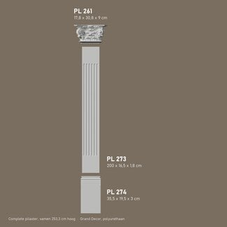 Grand Decor Pilaster set PL274 + PL273 + PL261, hoogte 253,3 cm