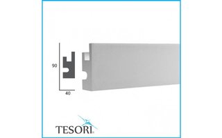 Tesori KD301 (90x40 mm), lengte 1,15 m - LED sierlijst voor indirecte verlichting XPS