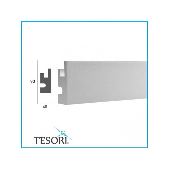 Tesori LED sierlijst voor indirecte verlichting XPS, KD301 (90x40 mm), lengte 1,15 m