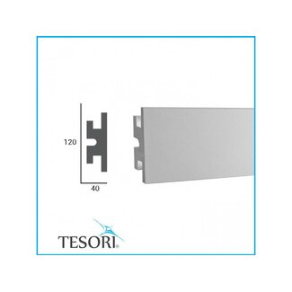 Tesori KD302 (120x40 mm), lengte 1,15 m - LED sierlijst voor indirecte verlichting XPS