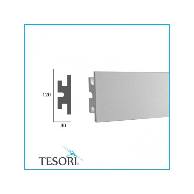 Tesori LED sierlijst voor indirecte verlichting XPS, KD302 (120x40 mm), lengte 1,15 m