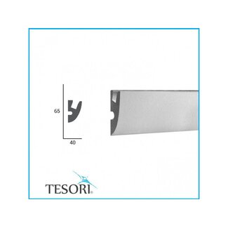 Tesori KD303 (65x40 mm), lengte 1,15 m - LED sierlijst voor indirecte verlichting XPS Tesori KD303 (65x40 mm), lengte 1,15 m - LED sierlijst voor indirecte verlichting XPS