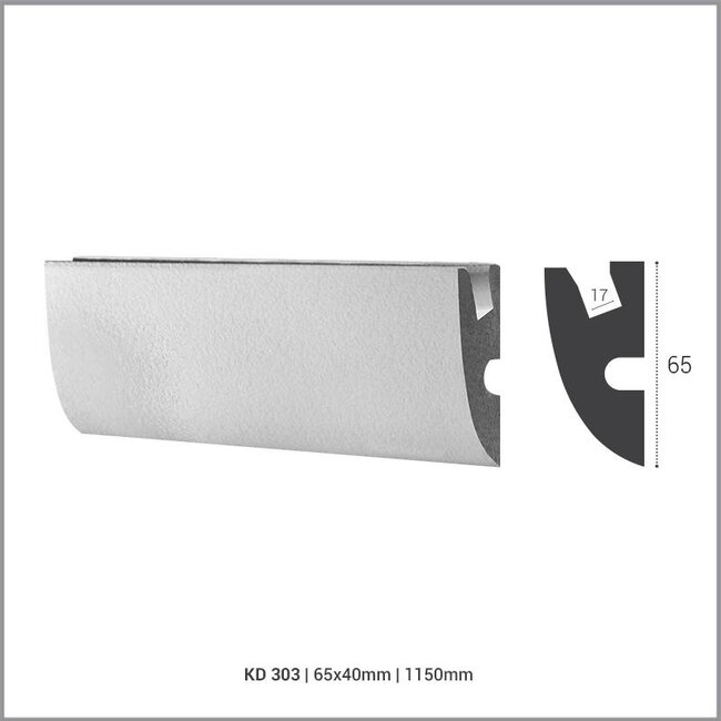 Tesori LED sierlijst voor indirecte verlichting XPS, KD303 (65x40 mm), lengte 1,15 m