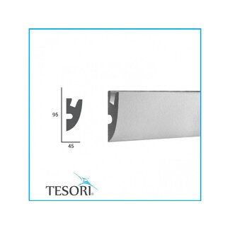 Tesori KD304 (95x45 mm), lengte 1,15 m - LED sierlijst voor indirecte verlichting XPS Tesori KD304 (95x45 mm), lengte 1,15 m - LED sierlijst voor indirecte verlichting XPS