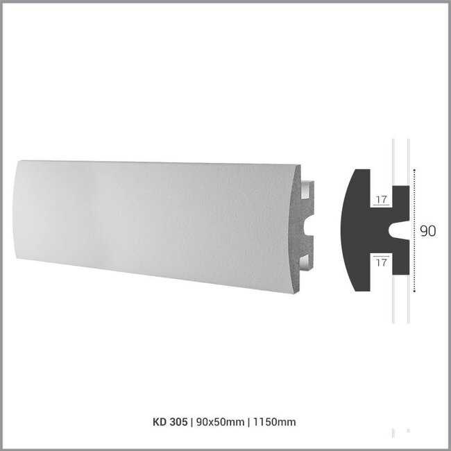 Tesori LED sierlijst voor indirecte verlichting XPS, KD305 (90 x50 mm), lengte 1,15 m