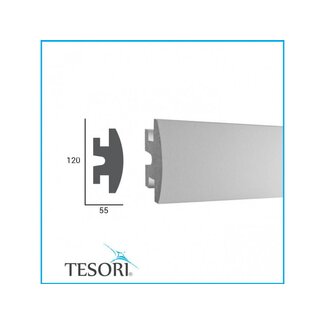 Tesori KD306 (120 x55 mm), lengte 1,15 m - LED sierlijst voor indirecte verlichting XPS Tesori KD306 (120 x55 mm), lengte 1,15 m - LED sierlijst voor indirecte verlichting XPS