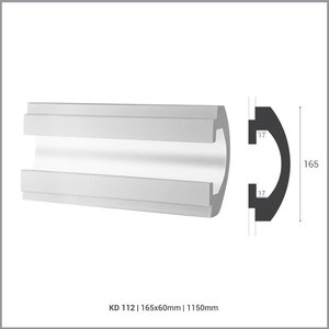 Tesori LED sierlijst voor indirecte verlichting XPS, KD112 (165 x 60 mm), lengte 1,15 m