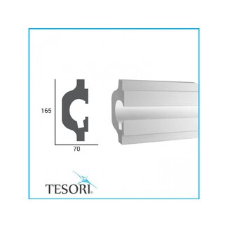 Tesori KD119 (165 x 70 mm), lengte 1,15 m - LED sierlijst voor indirecte verlichting XPS