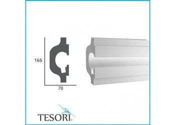Tesori LED sierlijst voor indirecte verlichting XPS, KD119 (165 x 70 mm), lengte 1,15 m