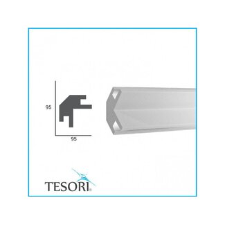Tesori KD203 (95 x 95 mm), lengte 1,15 m - LED sierlijst voor indirecte verlichting XPS