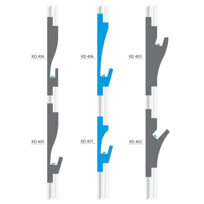 Tesori LED sierlijst voor indirecte verlichting XPS, KD404 (180 x 44 mm), lengte 1,15 m - Verzonken / Semi-Verzonken