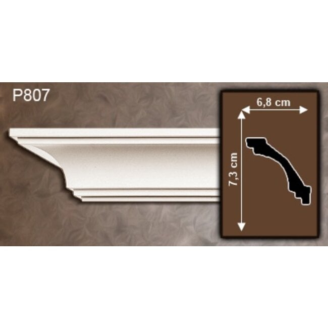 Grand Decor Kroonlijst P807 (73 x 68 mm),polyurethaan, lengte 2 m