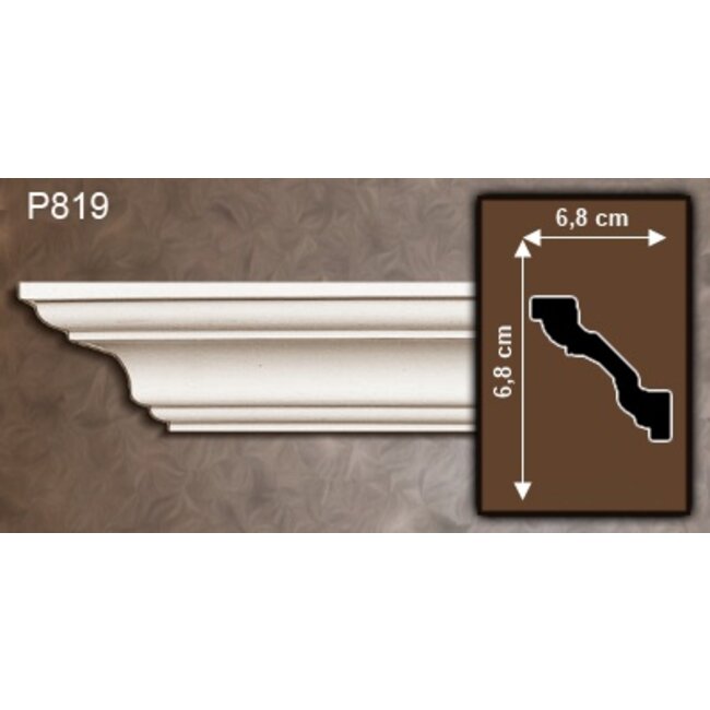 Grand Decor Kroonlijst P819 (68 x 68 mm), polyurethaan, lengte 2 m