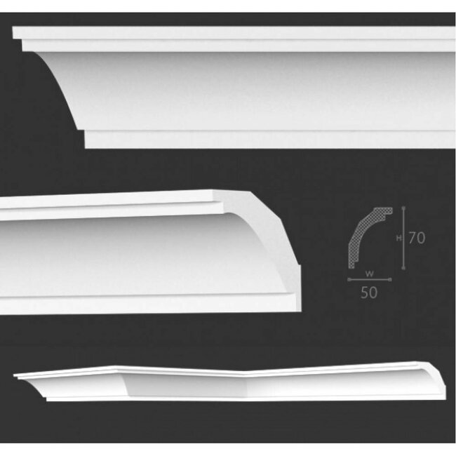 Grand Decor Kroonlijst P821 (50 x 70 mm), polyurethaan, lengte 2 m