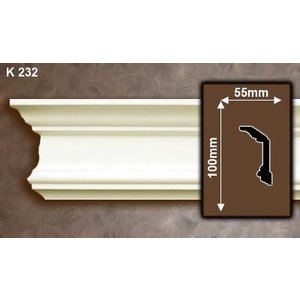 Grand Decor Kroonlijst P923 / K232 (100 x 55 mm), polyurethaan, lengte 2 m