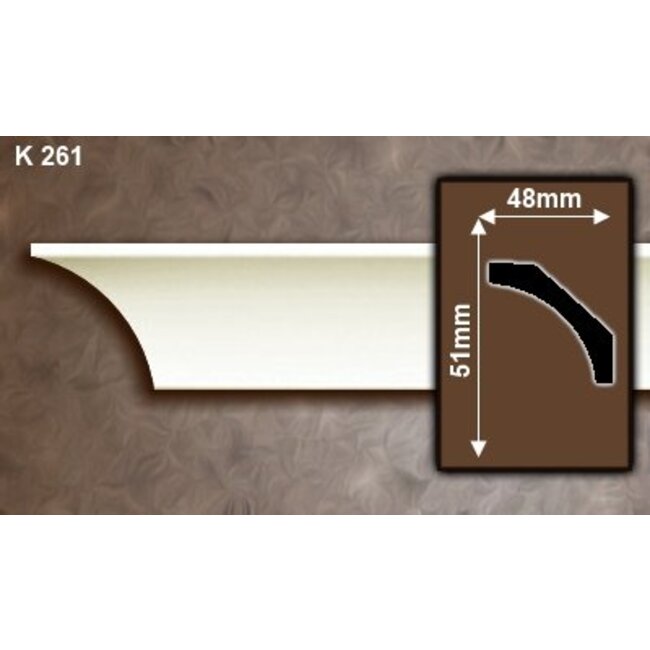 Grand Decor Kroonlijst P941 / K261 (51 x 48 mm), polyurethaan, lengte 2 m