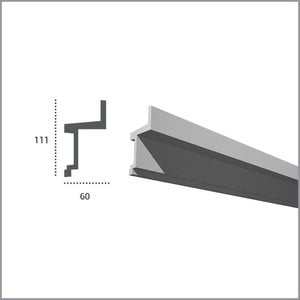 Grand Decor PU - LED sierlijst voor indirecte verlichting, KF705 (111 x 60 mm), lengte 2 m