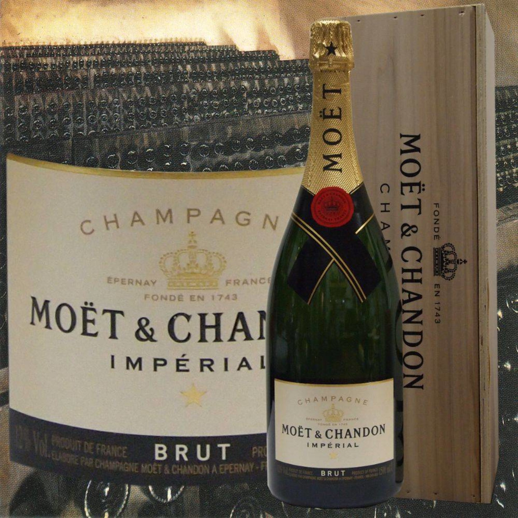 Moet & Chandon Champagner 3 Liter Großflasche Jeroboam in der Holzkiste