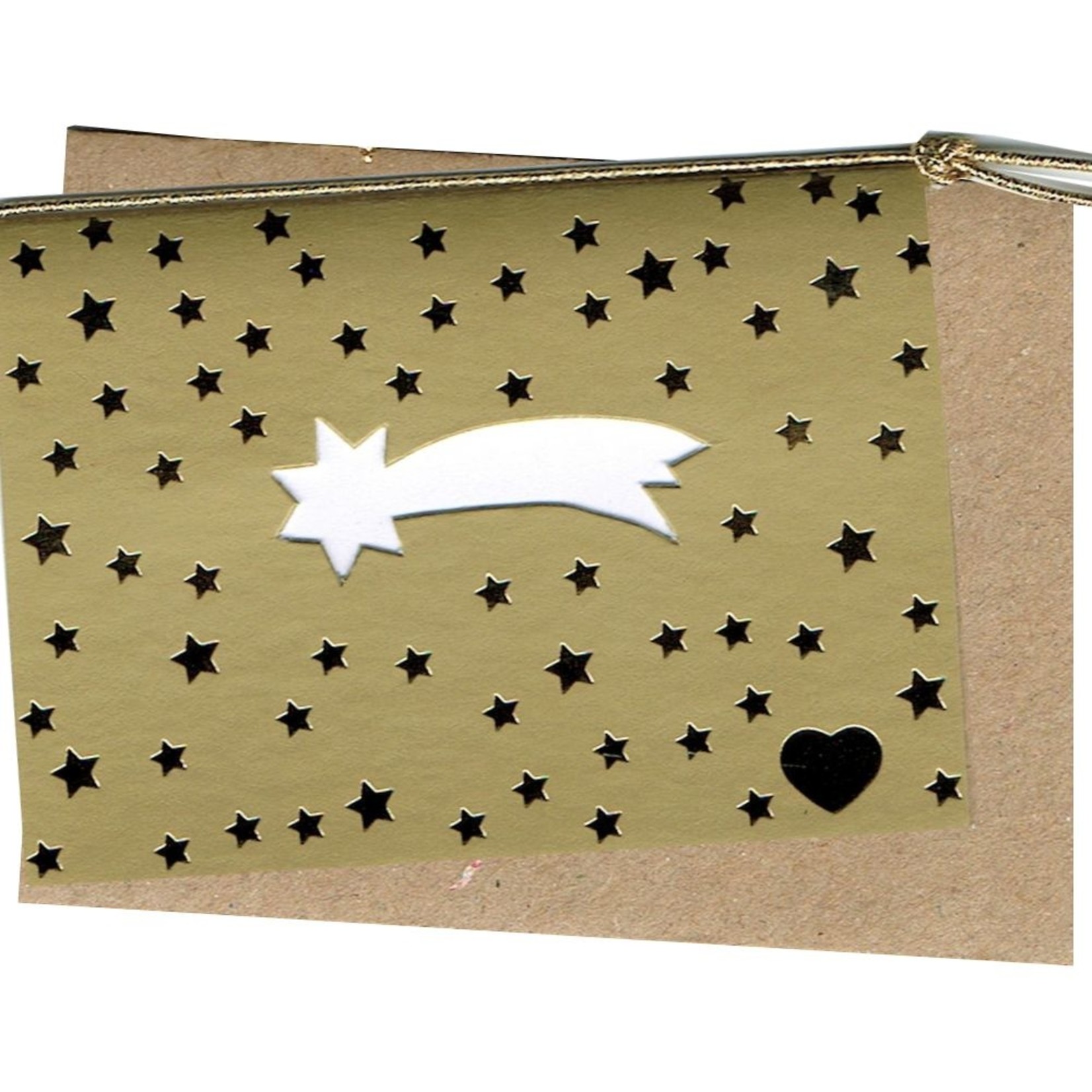 Karte mit ausgestanztem Schweifstern