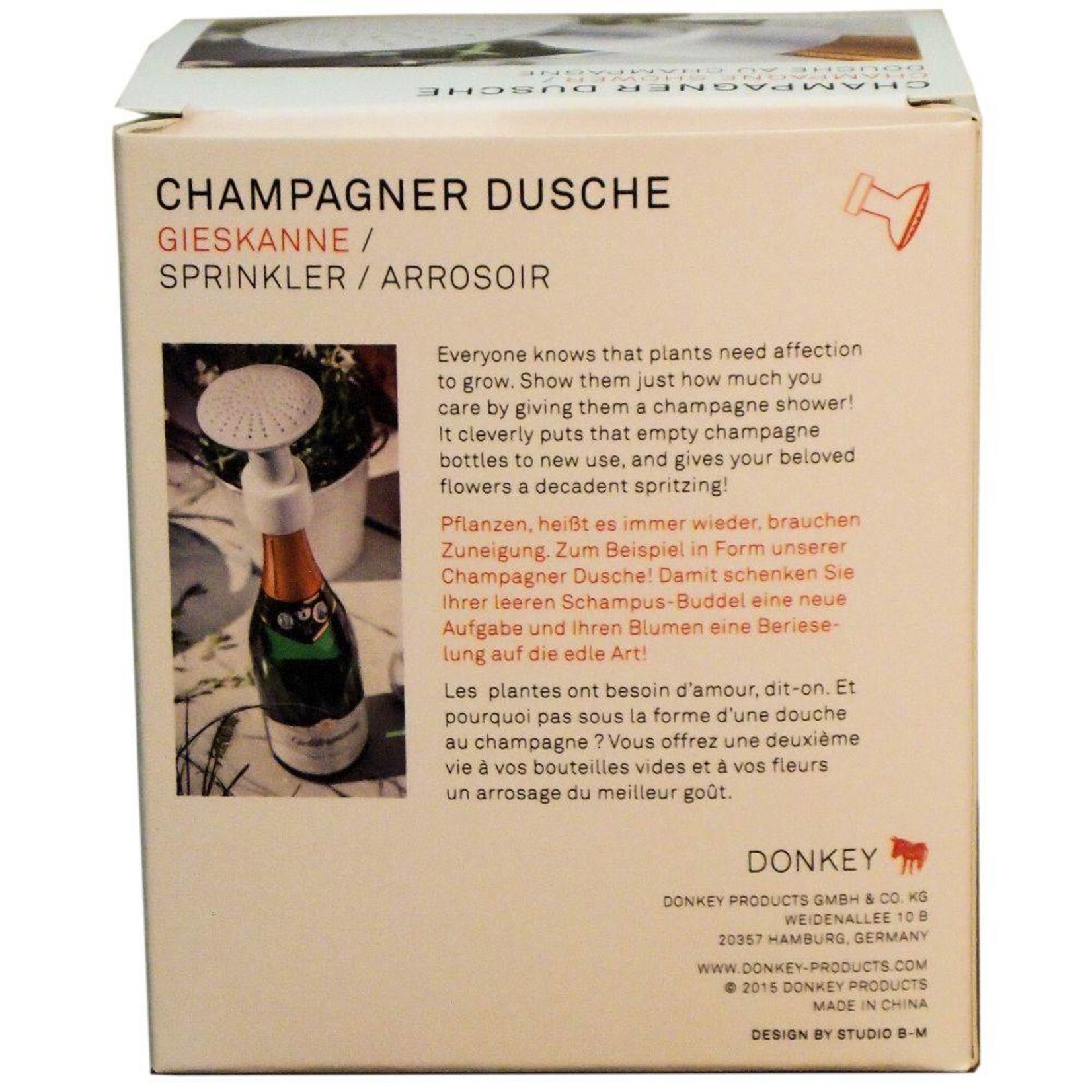 Champagnerdusche- Gießaufsatz für die leere Champagnerflasche