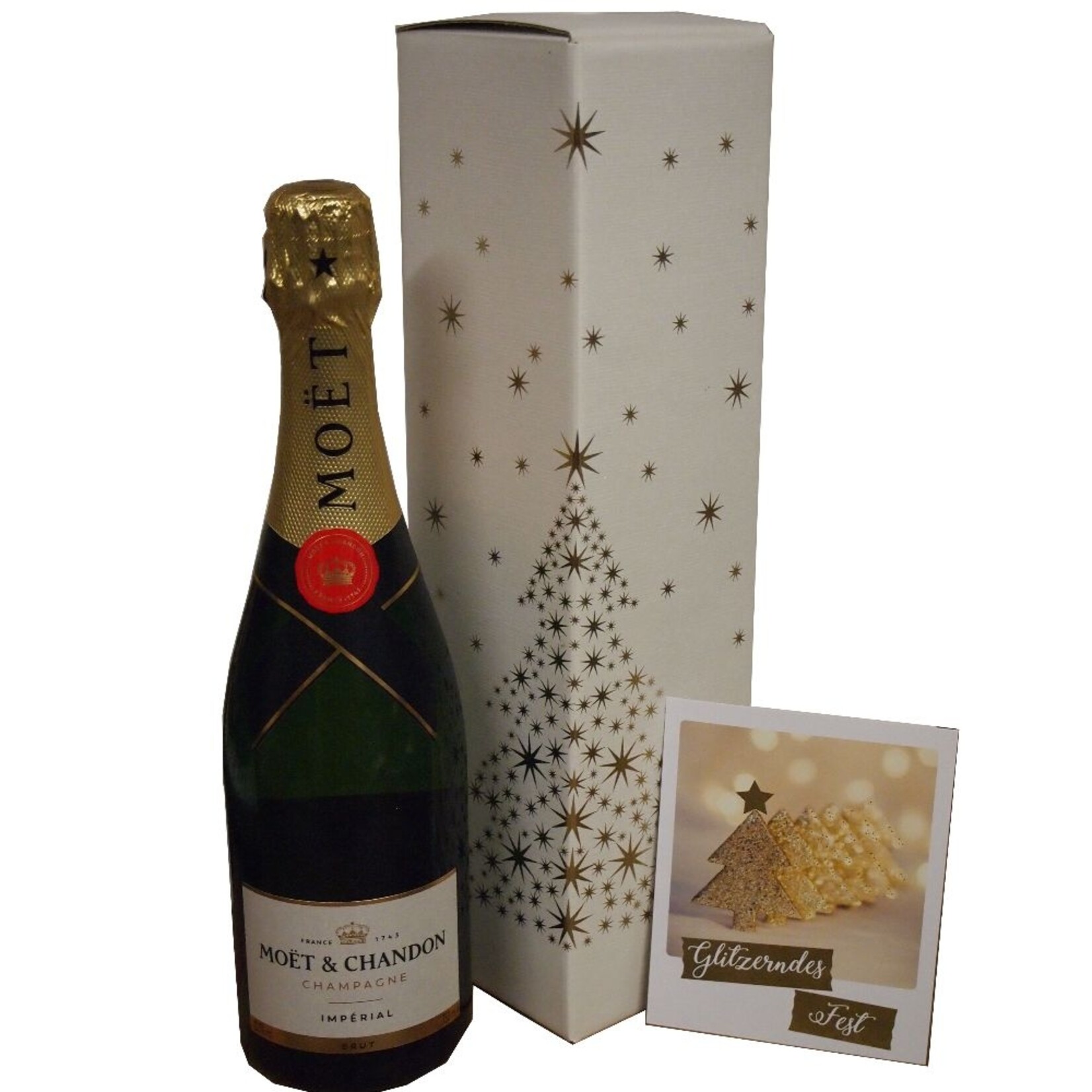 Moet & Chandon Champagner Brut Imperial Geschenkset Champagner und Weihnachtskarte