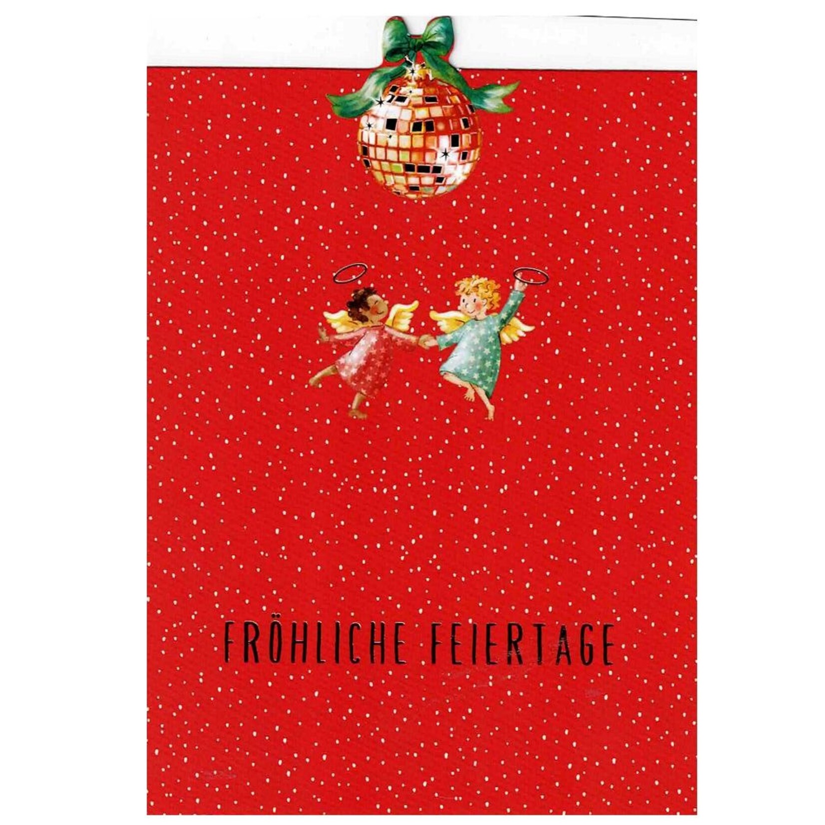 Postkarte fröhliche Feiertage mit Engelchen