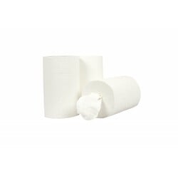 Handtuchrolle Mini kernlos weiß 120 m | 12 Rollen | 1-lagig, 100 % Zellstoff