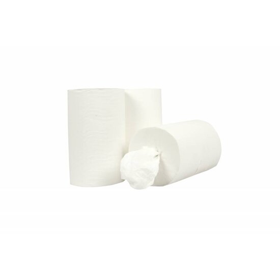 Huchem Handtuchrolle Mini kernlos weiß 120 m | 12 Rollen | 1-lagig, 100 % Zellstoff